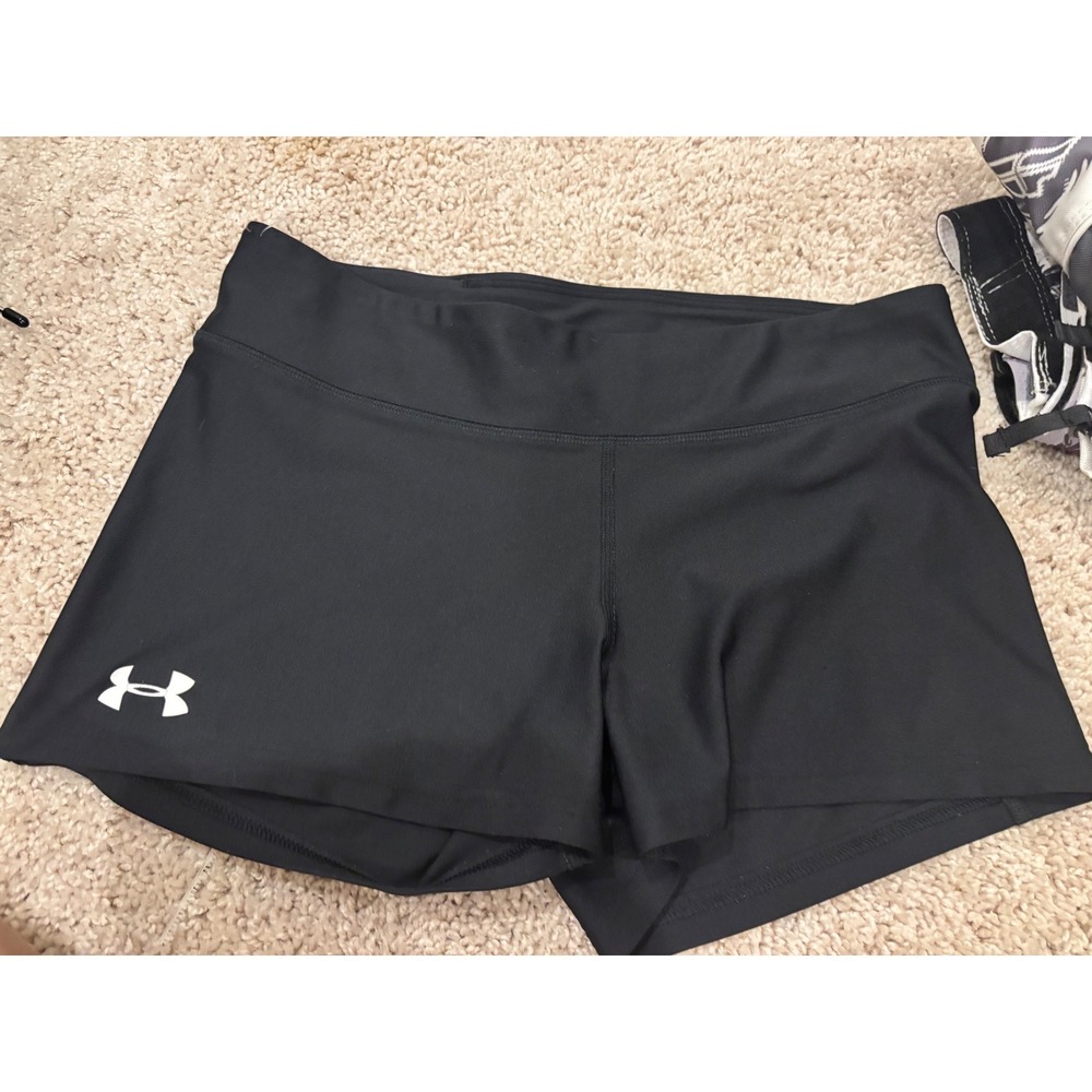 Under Armour Compression Shorts Black HeatGear Athletic Performance Training Gym